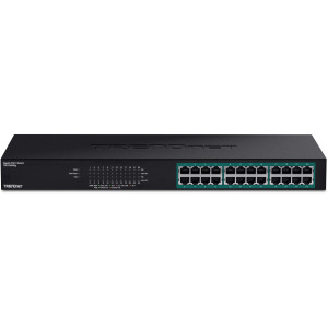 TRENDnet TPE-TG240g 24-Port Unmanaged Gigabit Ethernet PoE+ Switch, GREENnet technology, 370W PoE budget